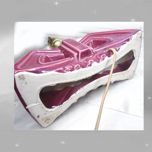 Small Vintage Lamp Glazed Ceramic Light 40s 1940s Retro Lighting - Picture 3 of 15